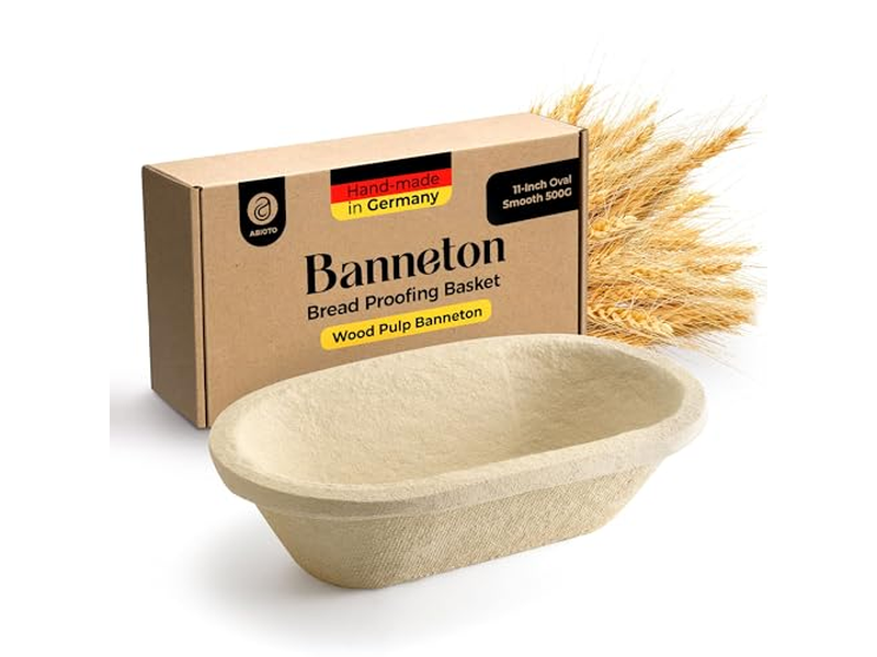 プロフェッショナル楕円パン発酵モールド スプルース木材＆ラタン