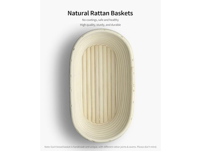 シリコンパン発酵バスケットとラメ 非粘着性 500g 楕円形 リー・バレー ベストブレッド ライザー付き