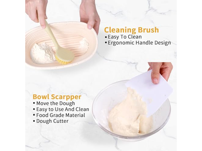 1kg 9インチ楕円パン発酵バスケット カスタムビッグサイズパン焼きキット 長方形ラタン