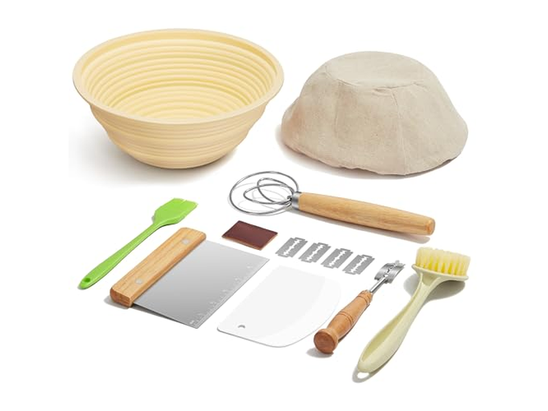 パン発酵バスケット 長方形丸型パン 10インチ楕円バスケット ウィッカーライナー付き7バスケット