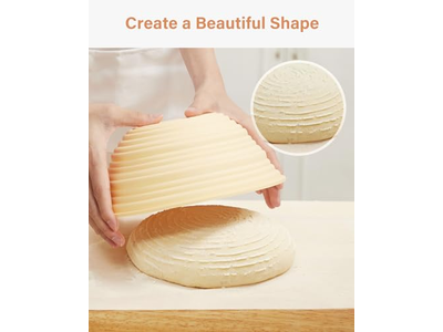 パン発酵バスケット 長方形丸型パン 10インチ楕円バスケット ウィッカーライナー付き7バスケット