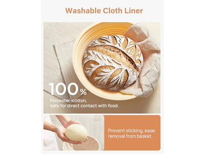 パン発酵バスケット 長方形丸型パン 10インチ楕円バスケット ウィッカーライナー付き7バスケット