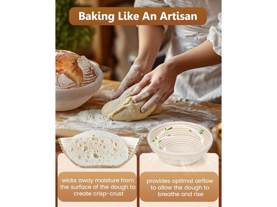 ハンドメイドプラスチックスクレーパーパン発酵バスケット 複数形状 ナチュラルカラー