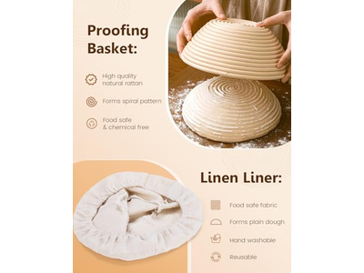 ハンドメイドプラスチックスクレーパーパン発酵バスケット 複数形状 ナチュラルカラー