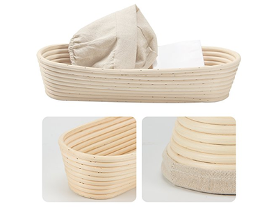 初回使用のためのパン発酵バスケットの準備 サワードウパン発酵バスケットなし