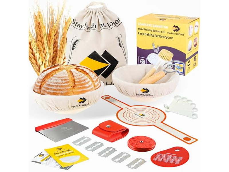 発酵バスケットセット 2個 丸型と楕円形 3ピースパン発酵バスケット 5ピースホットセール